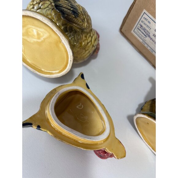 Napco Turkey Sugar & Creamer Set 1960s Vintage Japan w/Box - Picture 8 of 12